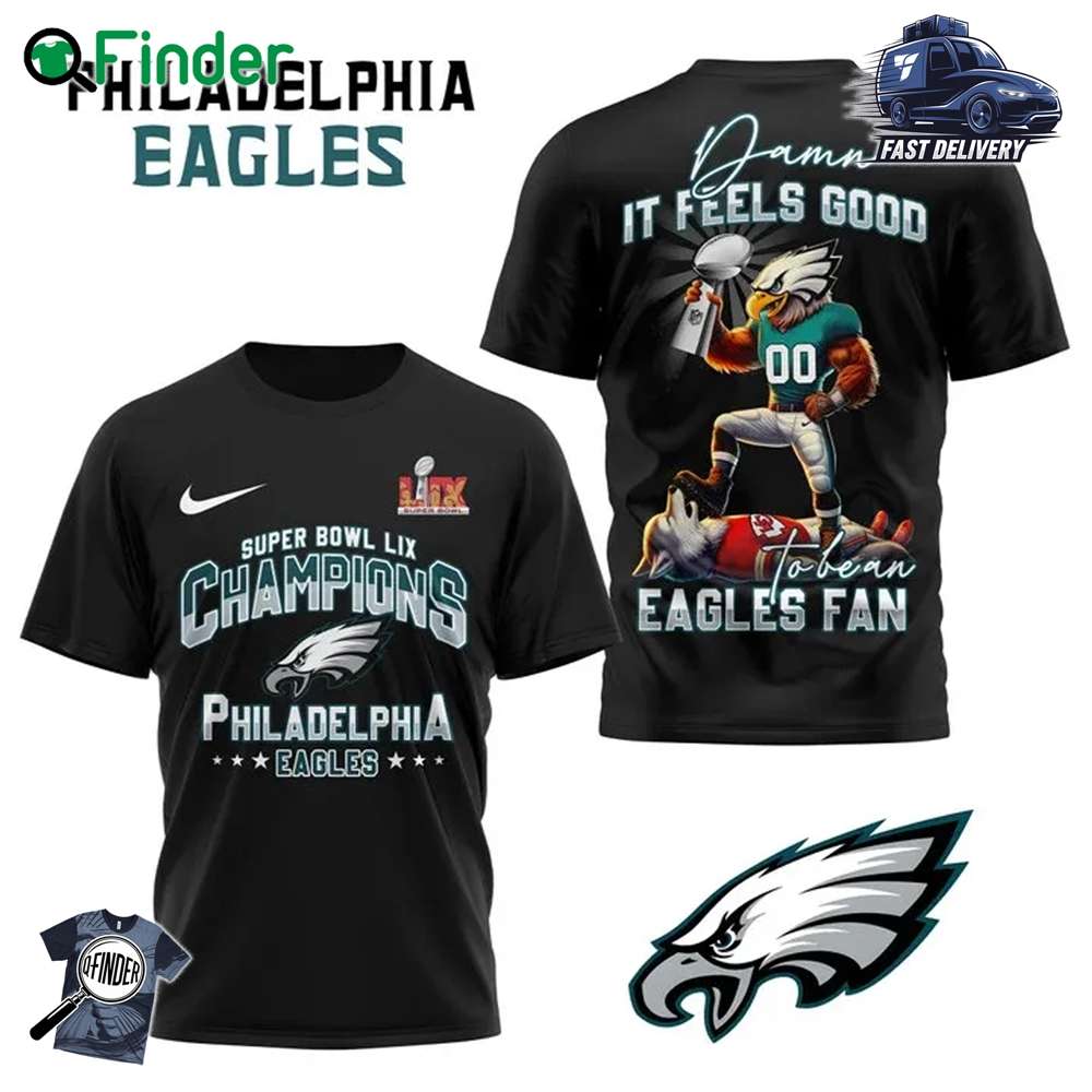 Philadelphia Eagles Super Bowl Lix Champions Damn It Feels Good To Bean Eagles Fan Black T shirt Hoodie Philadelphia Eagles Super Bowl Lix Champions Damn It Feels Good To Bean Eagles Fan Black T-shirt Hoodie
