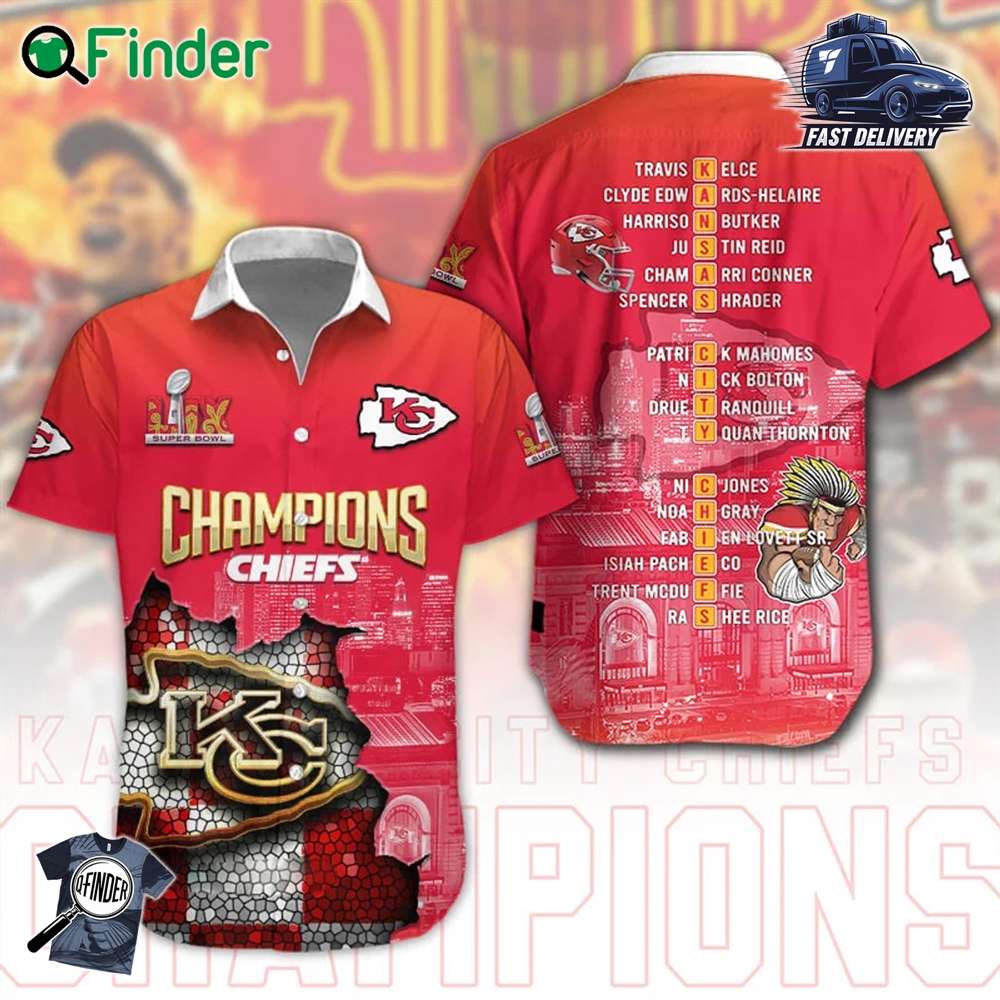 Kansas City Chiefs Super Bowl Champions Lix Hawaiian Shirt Kansas City Chiefs Super Bowl Champions Lix Hawaiian Shirt