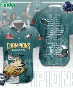 Philadelphia Eagles Champions Super Bowl Lix 2025 Hawaiian Shirt