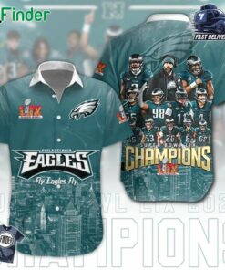 Philadelphia Eagles Fly Eagles Fly Super Bowl Lix Champions Hawaiian Shirt