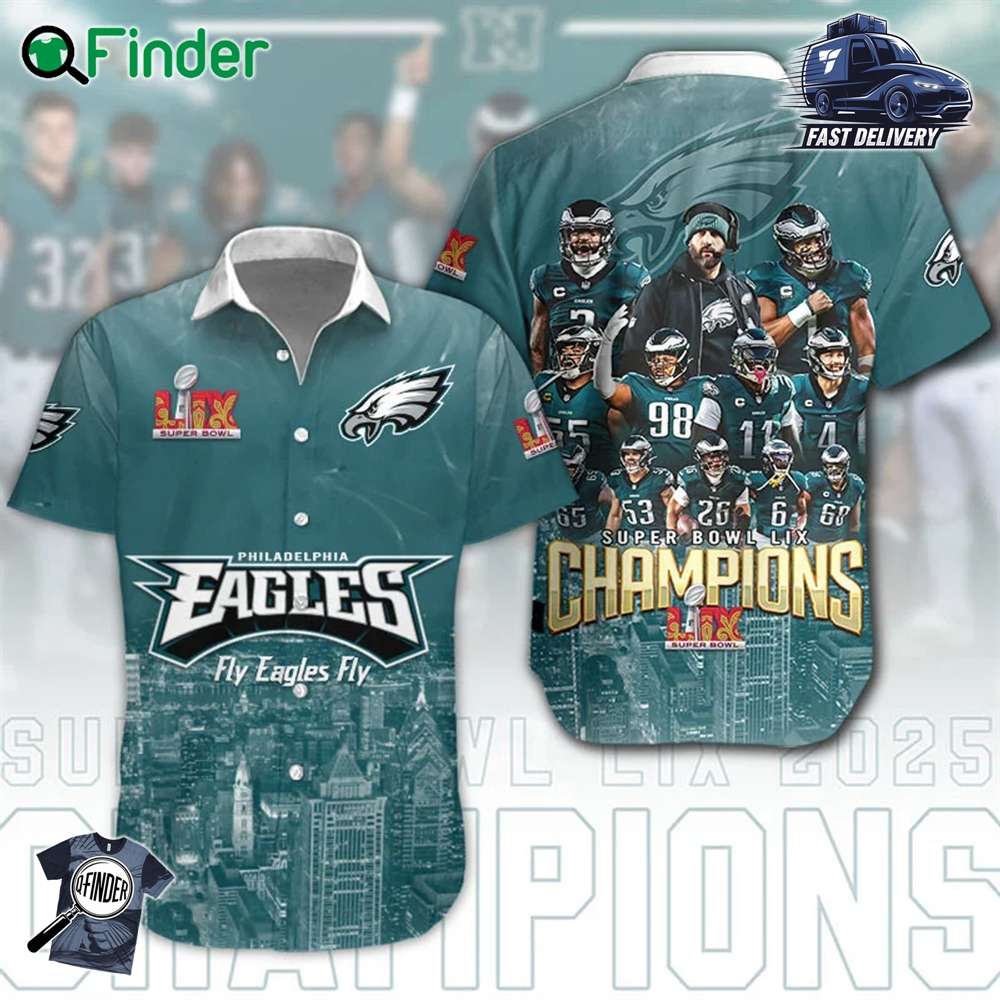 Philadelphia Eagles Fly Eagles Fly Super Bowl Lix Champions Hawaiian Shirt Philadelphia Eagles Fly Eagles Fly Super Bowl Lix Champions Hawaiian Shirt