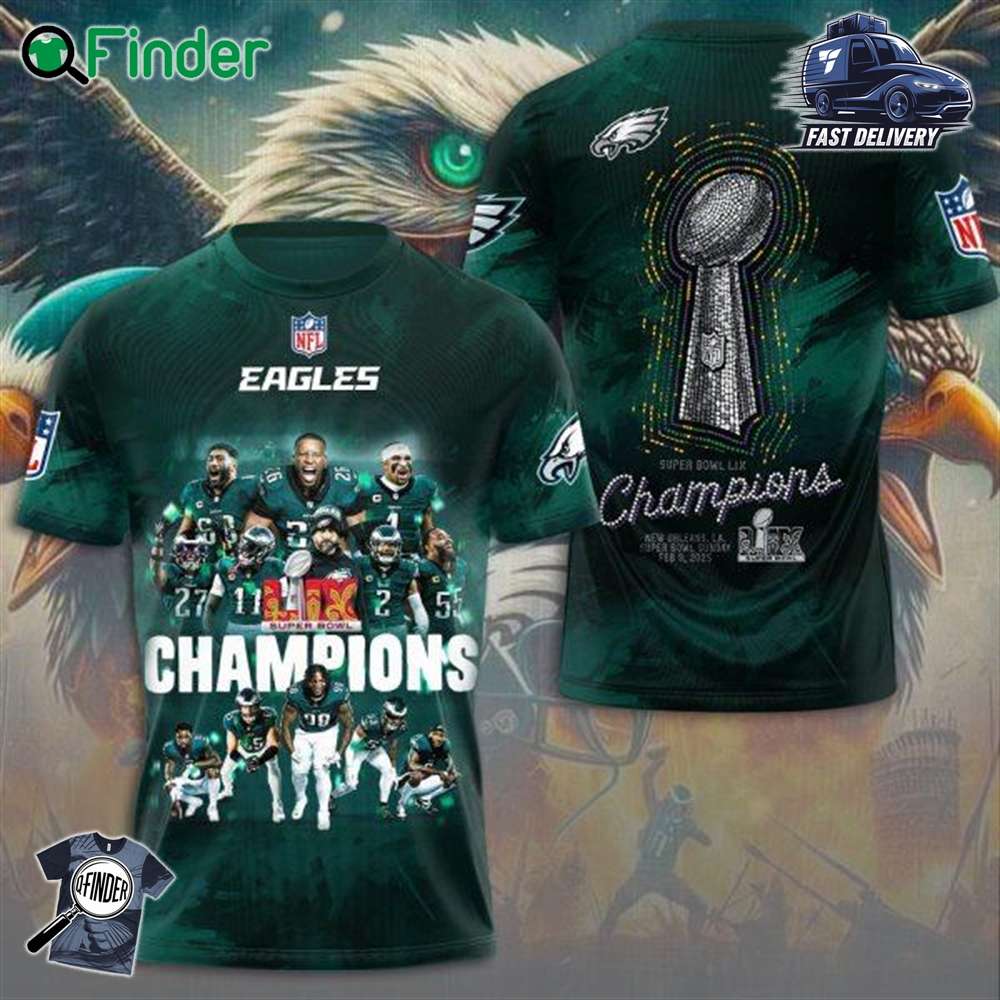 Philadelphia Eagles Super Bowl Lix 3d T shirt Hoodie Philadelphia Eagles Super Bowl Lix 3d T-shirt Hoodie