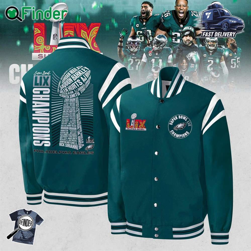 Philadelphia Eagles Super Bowl Lix Champions 2025 New Bomber Jacket V2 Philadelphia Eagles Super Bowl Lix Champions 2025 New Bomber Jacket V2