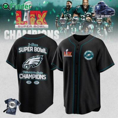 Limited Edition Philadelphia Eagles Super Bowl Lix Champions 2025 New Jersey Black