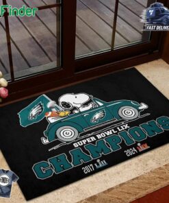 Peanuts Philadelphia Eagles Super Bowl Lix Champions Doormat For Fans