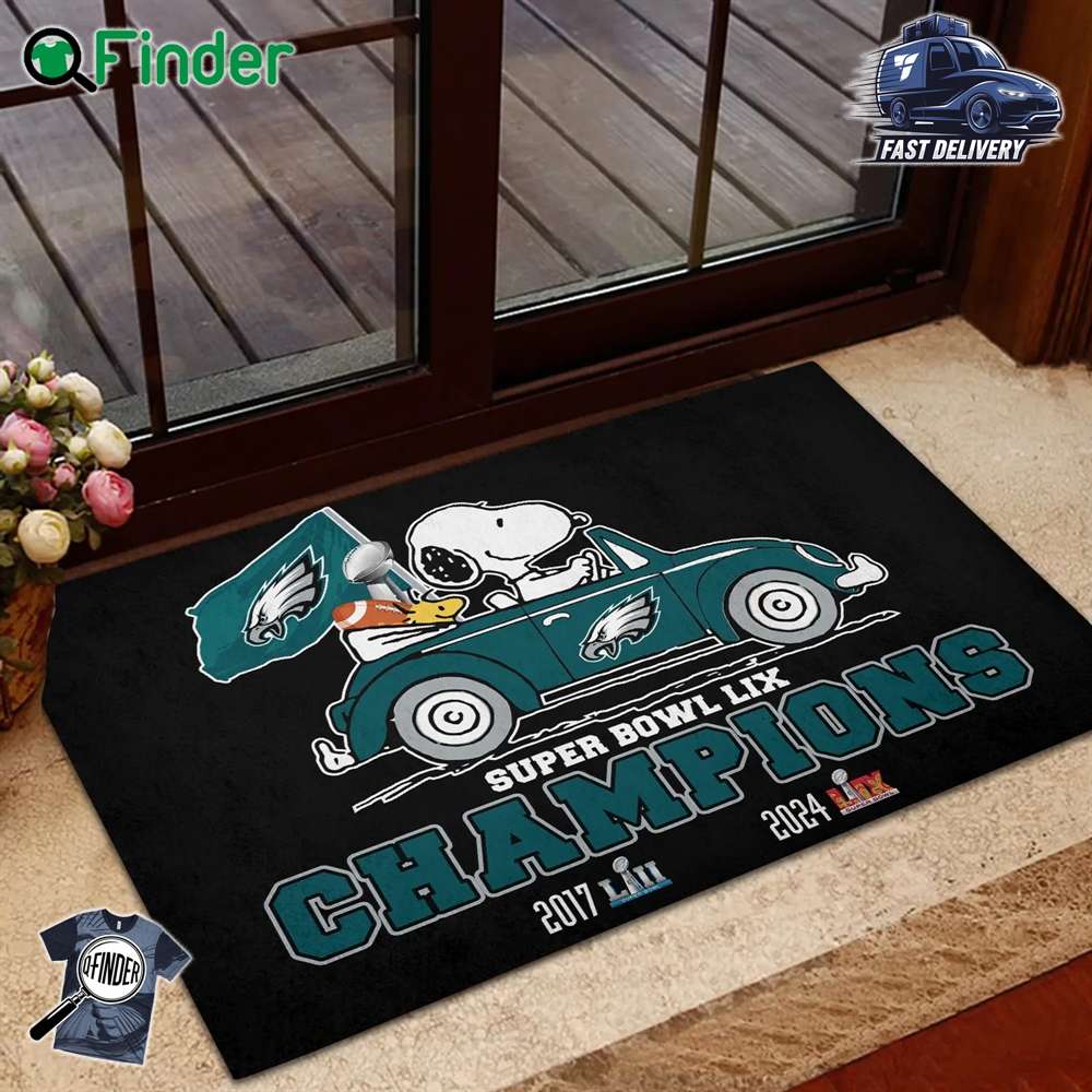 Peanuts Philadelphia Eagles Super Bowl Lix Champions Doormat For Fans Peanuts Philadelphia Eagles Super Bowl Lix Champions Doormat For Fans