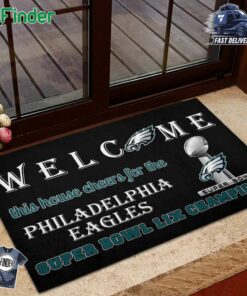 Welcome This House Cheers For The Philadelphia Eagles Super Bowl Lix Champions Doormat For Fans