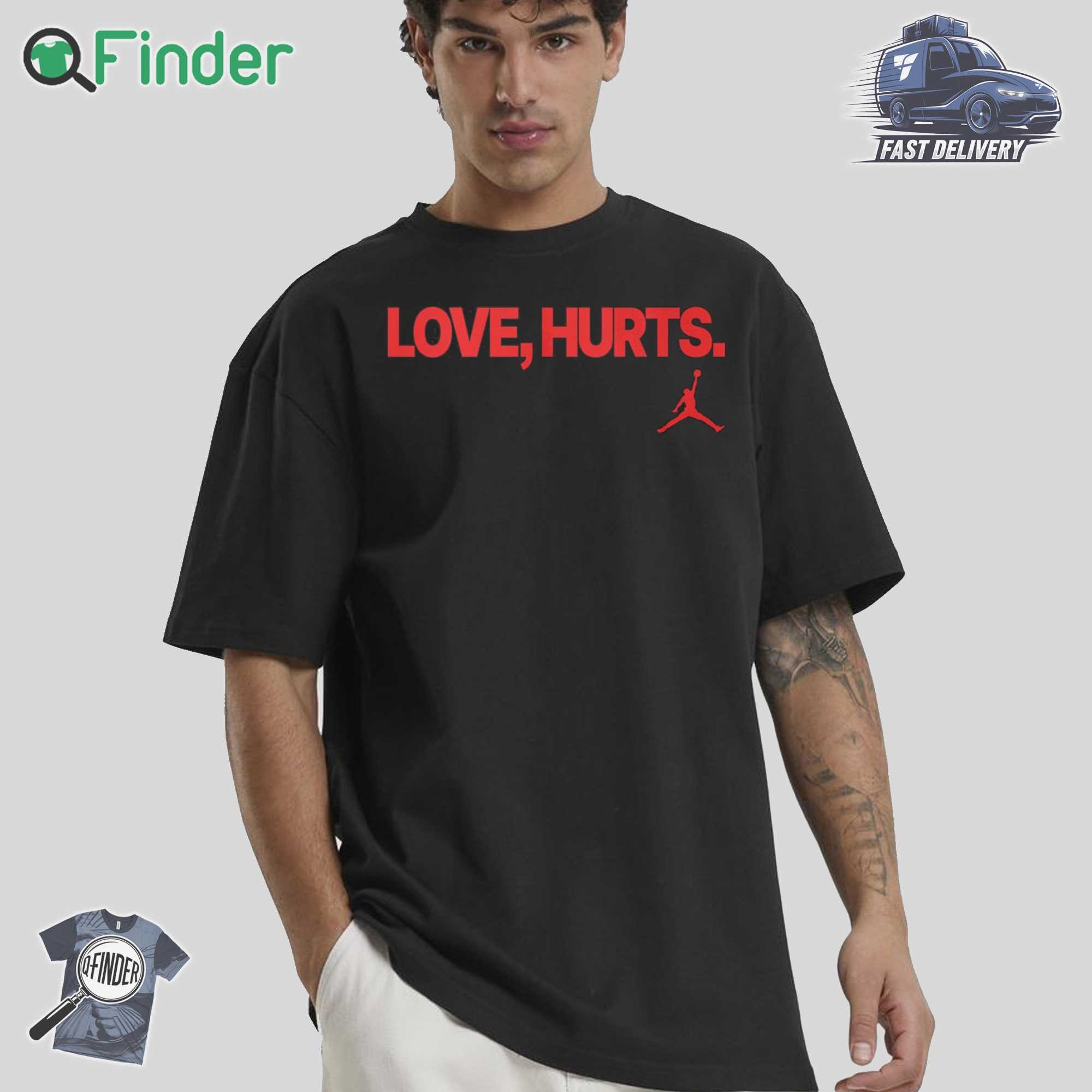 Jalen Hurts Love Hurts Jordan Logo T shirts Jalen Hurts Love Hurts Jordan Logo T-shirts