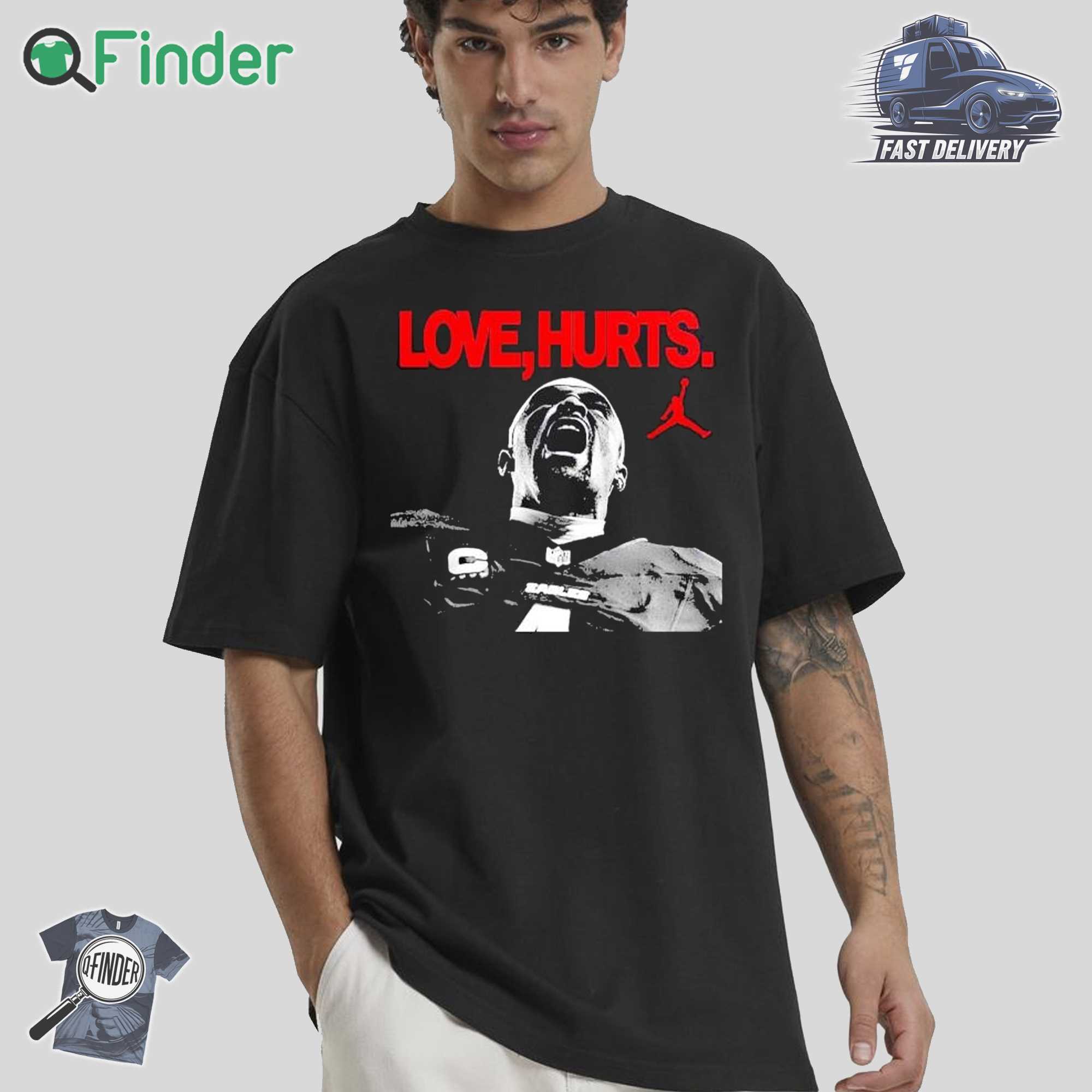 Official Love Hurts Jordan X Jalen Hurts Philadelphia Eagles Super Bowl Lix Champions 2025 T shirt Official Love Hurts Jordan X Jalen Hurts Philadelphia Eagles Super Bowl Lix Champions 2025 T-shirt