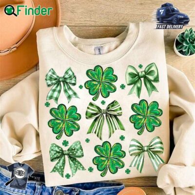 Coquette Patrick's Day Bow Patrick Day Shamrock Lucky Bow T-shirt