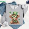 Lucky Highland Cow St Patrick's Day Sweatshirt St Patrick's Day Sweatshirt For Women