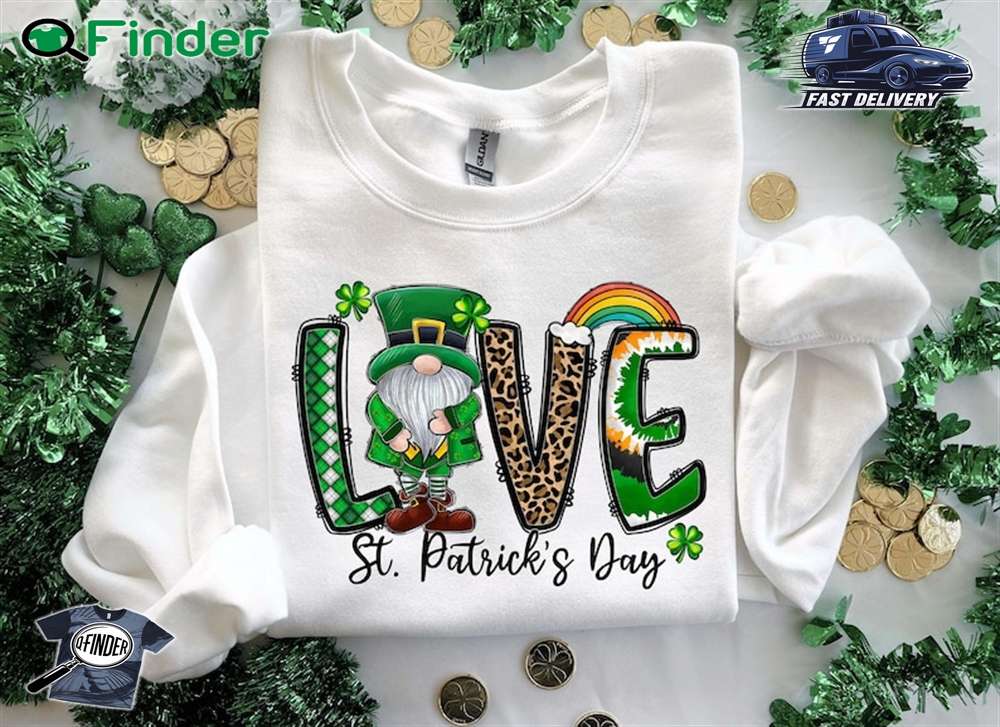 Love Gnome St Patrick's Day Sweatshirt Gnome Love Sweater Love Gnome St Patrick's Day Sweatshirt Gnome Love Sweater