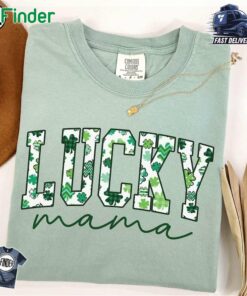 St Patrick's Day Lucky Mama Shirt Comfort Colors Mom T-shirt