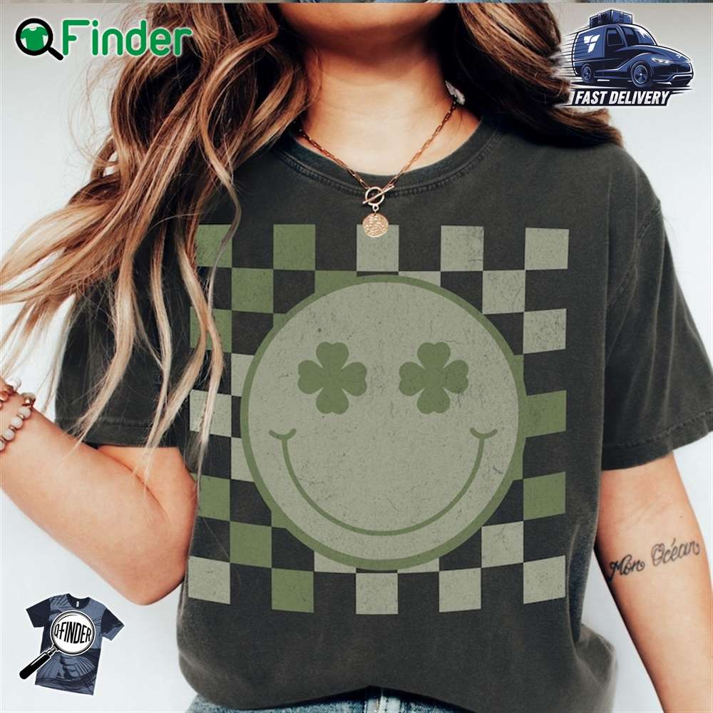 St Patrick's Day Shirt Boho Checkered St Paddy's Day Clover Shirt St Patrick's Day Shirt Boho Checkered St Paddy's Day Clover Shirt
