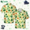 Happy St Patrick's Day Hawaiian Shirt Irish Flag Circle Shamrock Button Up Shirt