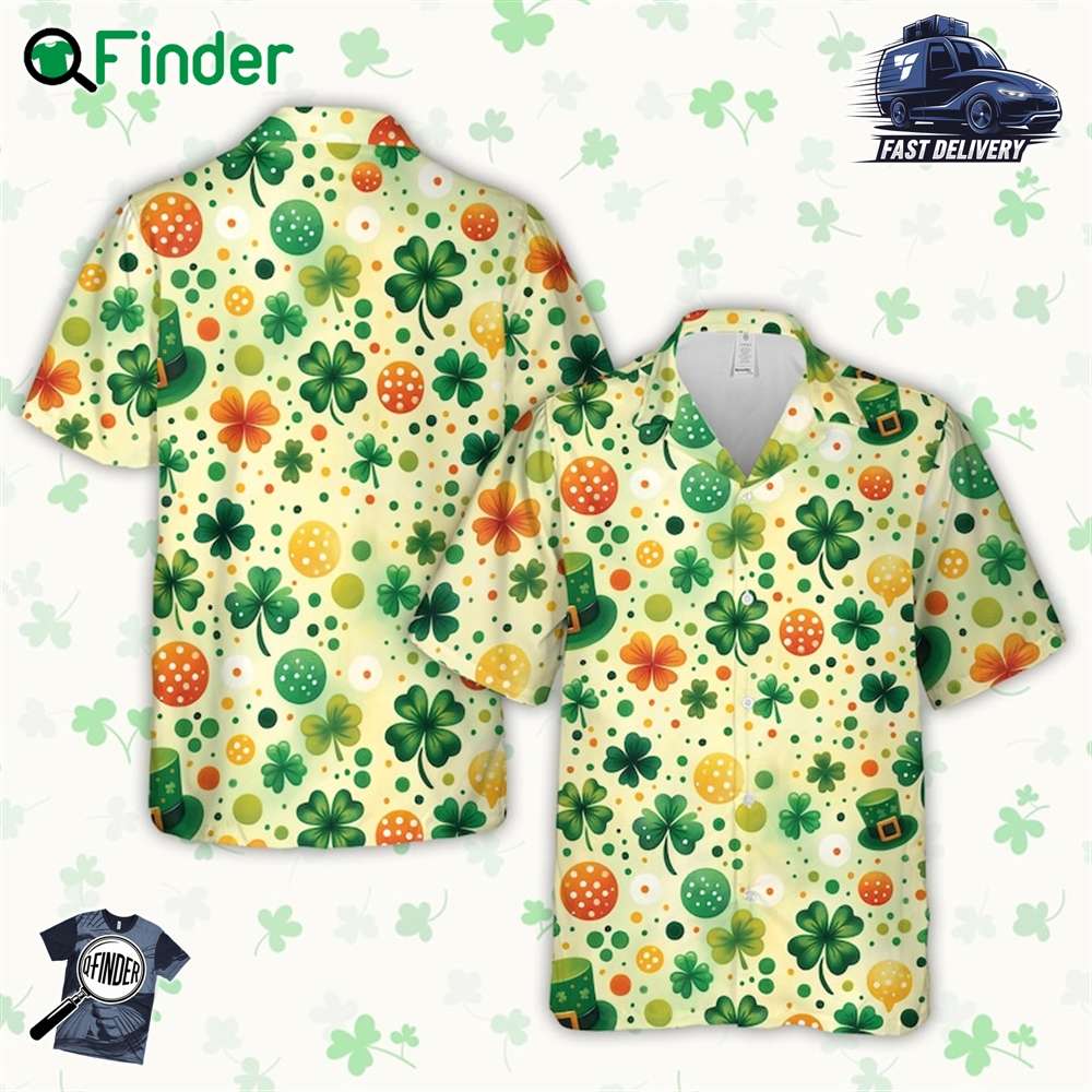 Happy St Patrick's Day Hawaiian Shirt Irish Flag Circle Shamrock Button Up Shirt Happy St Patrick's Day Hawaiian Shirt Irish Flag Circle Shamrock Button Up Shirt