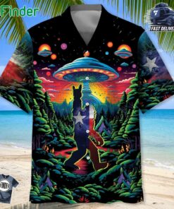 Alien Bigfoot Texas State Hawaiian Shirt