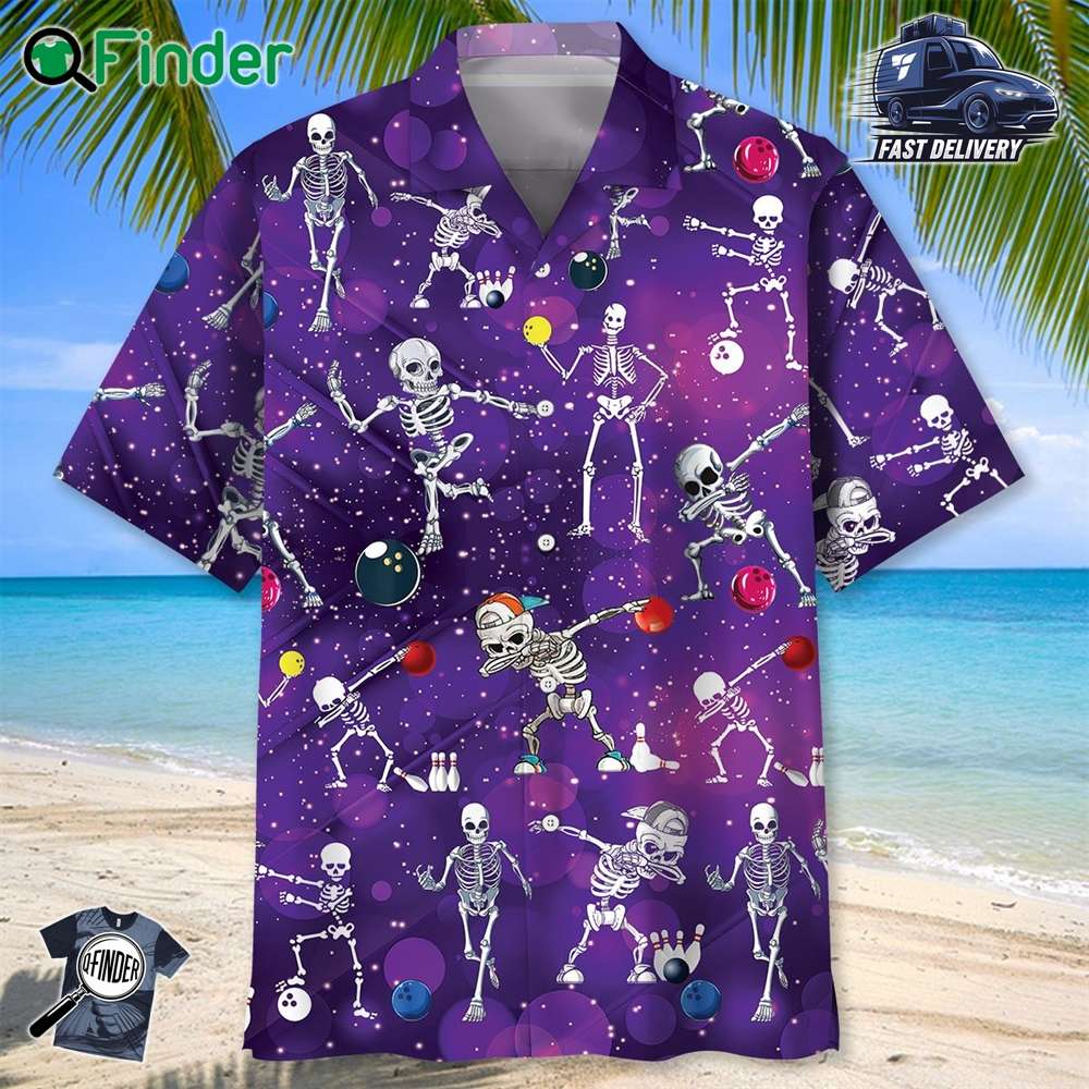Bowling Skeleton Hawaiian Shirt Bowling Skeleton Hawaiian Shirt