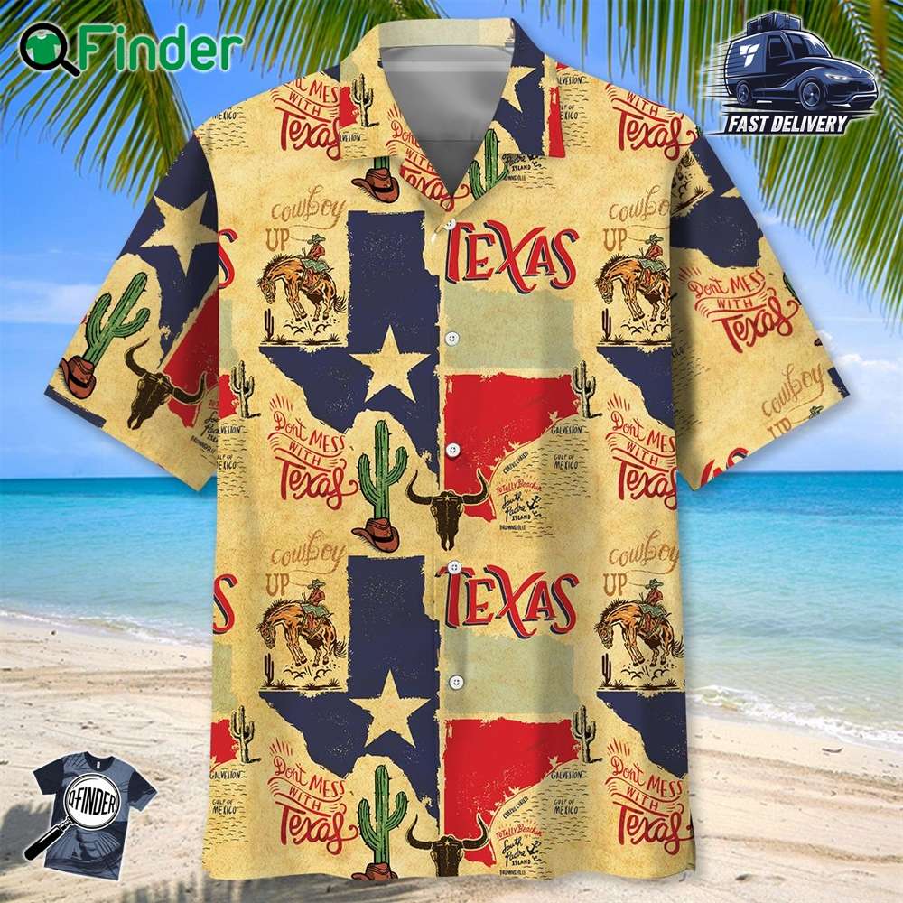 Don't Mess With Texas Cowboy Hawaiian Shirt Don't Mess With Texas Cowboy Hawaiian Shirt
