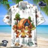 Dachshund Camp Fire Drinking Team Hawaiian Shirt