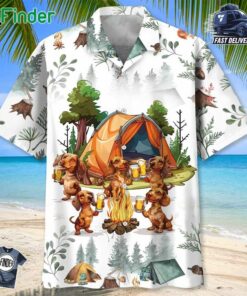Dachshund Camp Fire Drinking Team Hawaiian Shirt