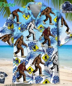 Bigfoot Crossing Road Hawaiian Shirt