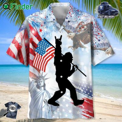 Bigfoot Usa Hawaiian Shirt