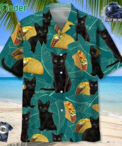 Black Cat Food Hawaiian Shirt