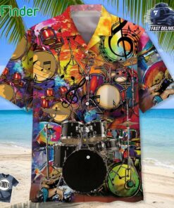 Drum Color Hawaiian Shirt Men