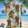 Funny Bigfoot Golf Player Hawaiian Shirt