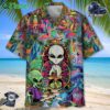 Hippie Alien Mushroom Hawaiian Shirt