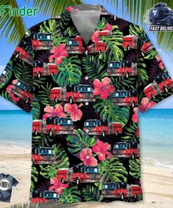 Funny Firefighter Truck Hawaiian Shirt