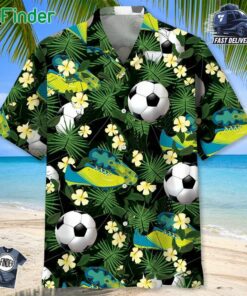 Football Tropical Green Hawaiian Shirt