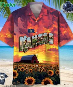 Kansas Sunflower Vintage Hawaiian Shirt