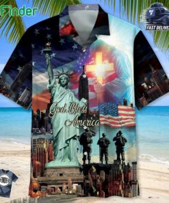 God Bless America Veteran Hawaiian Shirt