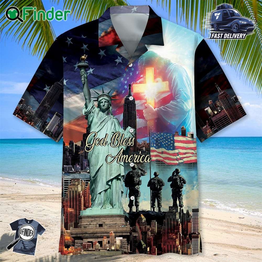 God Bless America Veteran Hawaiian Shirt God Bless America Veteran Hawaiian Shirt