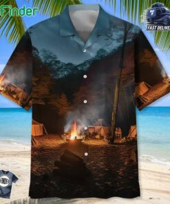 Sasquatch Drinking Campfire Like A Regular Campfire But Way More Drunk Unisex Hawaiian Shirt