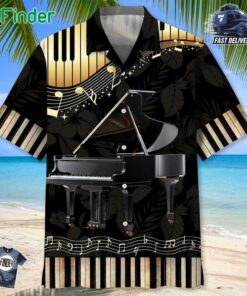 Grand Black Piano Hawaiian Shirt