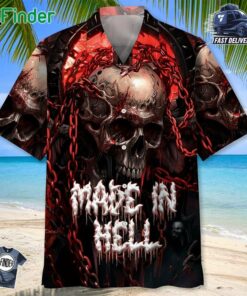 Made In Hell Monster Skull Hawaiian Shirt