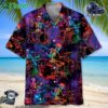 Neon Drum Skeleton Hawaiian Shirt