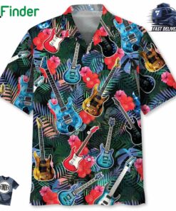 Guitar Tropical Hawaiian Shirt