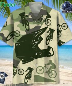 Mountain Bike Helmet Camo Hawaiian Shirt