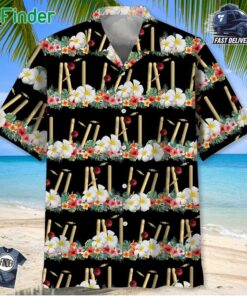 Nature Cricket Black Hawaiian Shirt