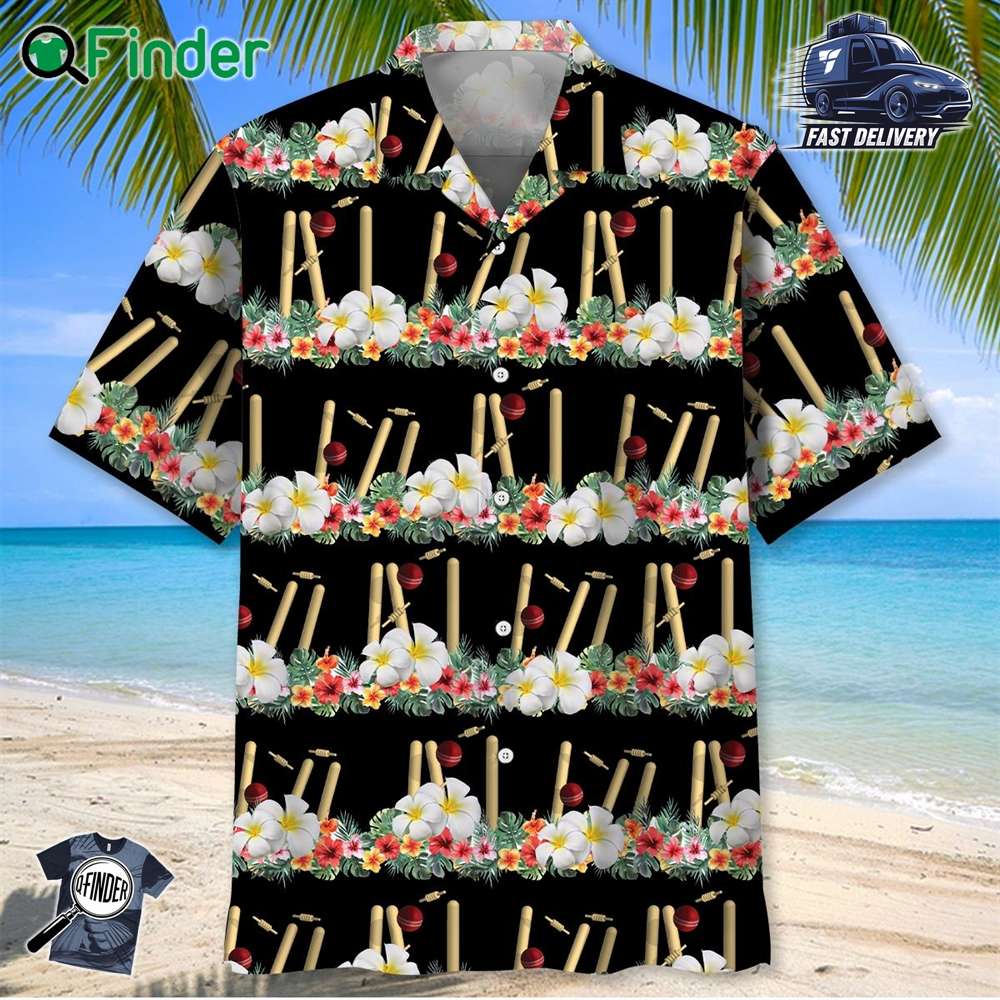 Nature Cricket Black Hawaiian Shirt Nature Cricket Black Hawaiian Shirt