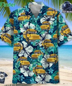 School Bus Tropical Hawaiian Shirt