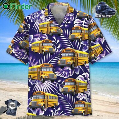Tropical School Bus Hawaiian Shirt