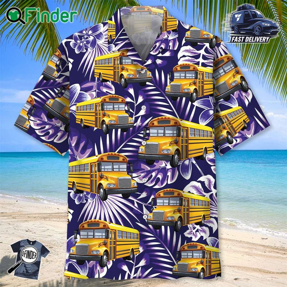 Tropical School Bus Hawaiian Shirt Tropical School Bus Hawaiian Shirt