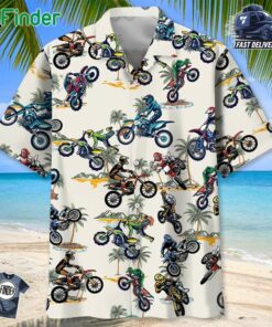 Tropical Dirt Bike Racing Hawaiian Shirt