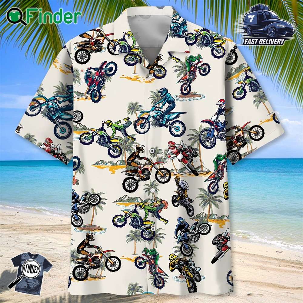 Tropical Dirt Bike Racing Hawaiian Shirt Tropical Dirt Bike Racing Hawaiian Shirt
