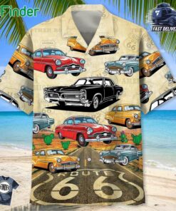 Vintage Classic Car Route 66 Hawaiian Shirt